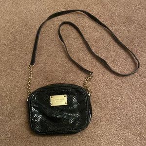 MICHAEL Michael Kors black and gold snakeskin crossbody bag